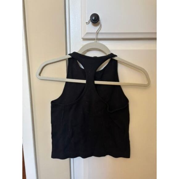 Free People Black Ribbed Racerback Tank Collection Nylon Blend - Picture 2 of 2